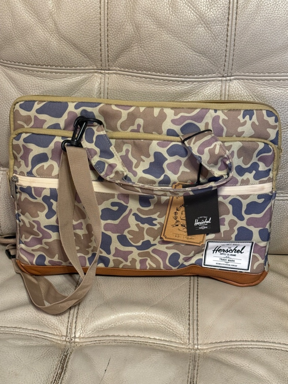 Herschel Supply Co. Camo Laptop Bag in Tan, Purple, Blue